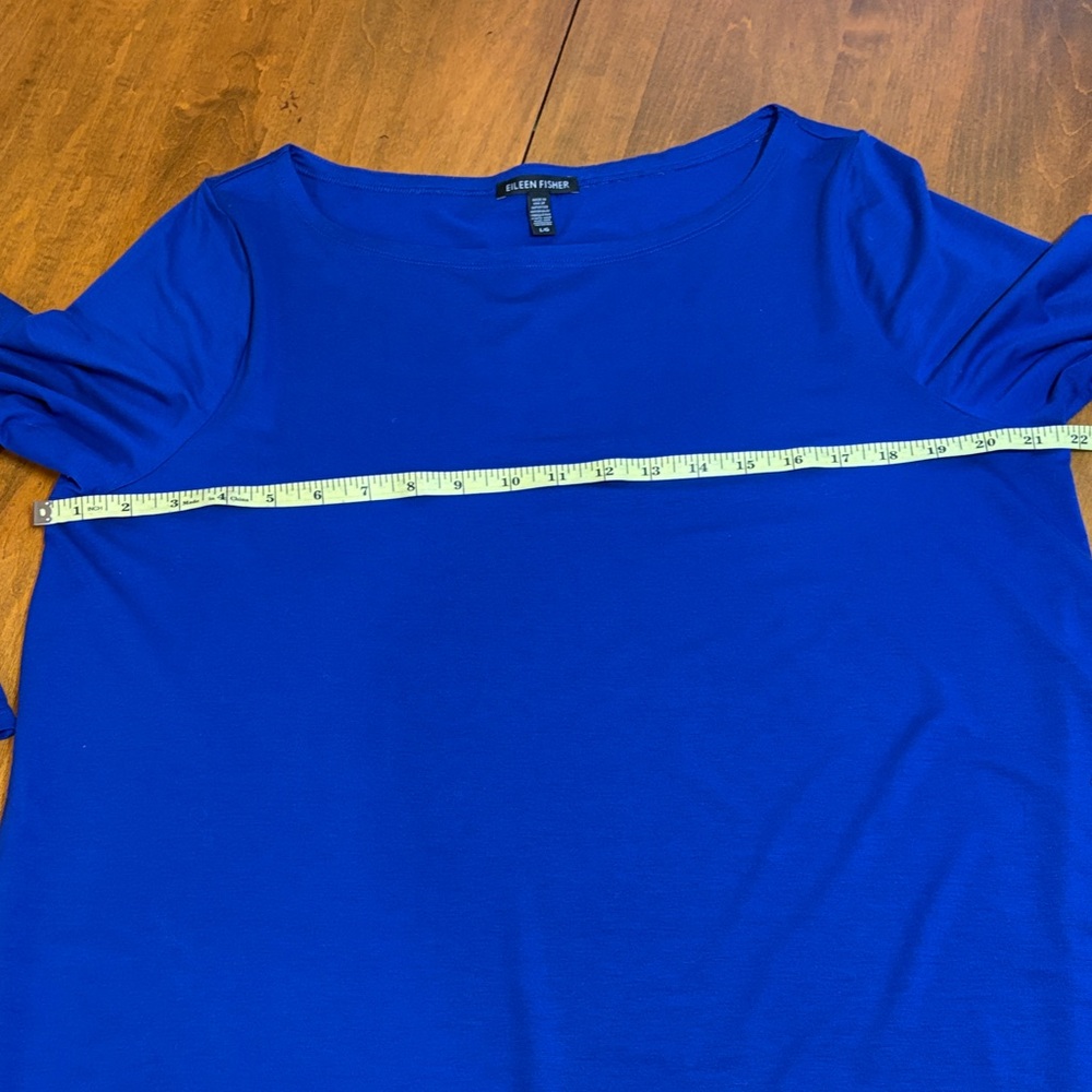 Eileen Fisher Cobalt Blue Long Sleeve Tunic, L - Picture 5 of 9